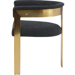 Meridian Romeo Black Boucle Fabric Dining Chair