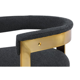 Meridian Romeo Black Boucle Fabric Dining Chair