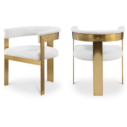 Meridian Romeo Cream Boucle Fabric Dining Chair