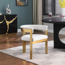 Meridian Romeo Cream Boucle Fabric Dining Chair
