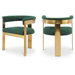 Meridian Romeo Green Boucle Fabric Dining Chair
