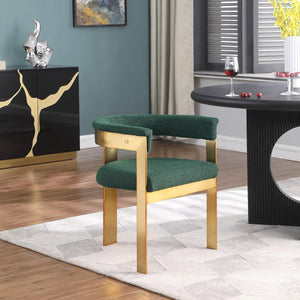 Meridian Romeo Green Boucle Fabric Dining Chair