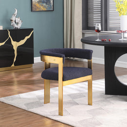 Meridian Romeo Navy Boucle Fabric Dining Chair