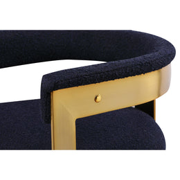 Meridian Romeo Navy Boucle Fabric Dining Chair