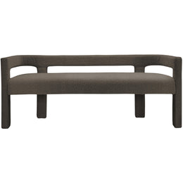 Meridian Athena Brown Boucle Fabric Bench