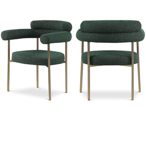 Meridian Blake Green Boucle Fabric Dining Chair