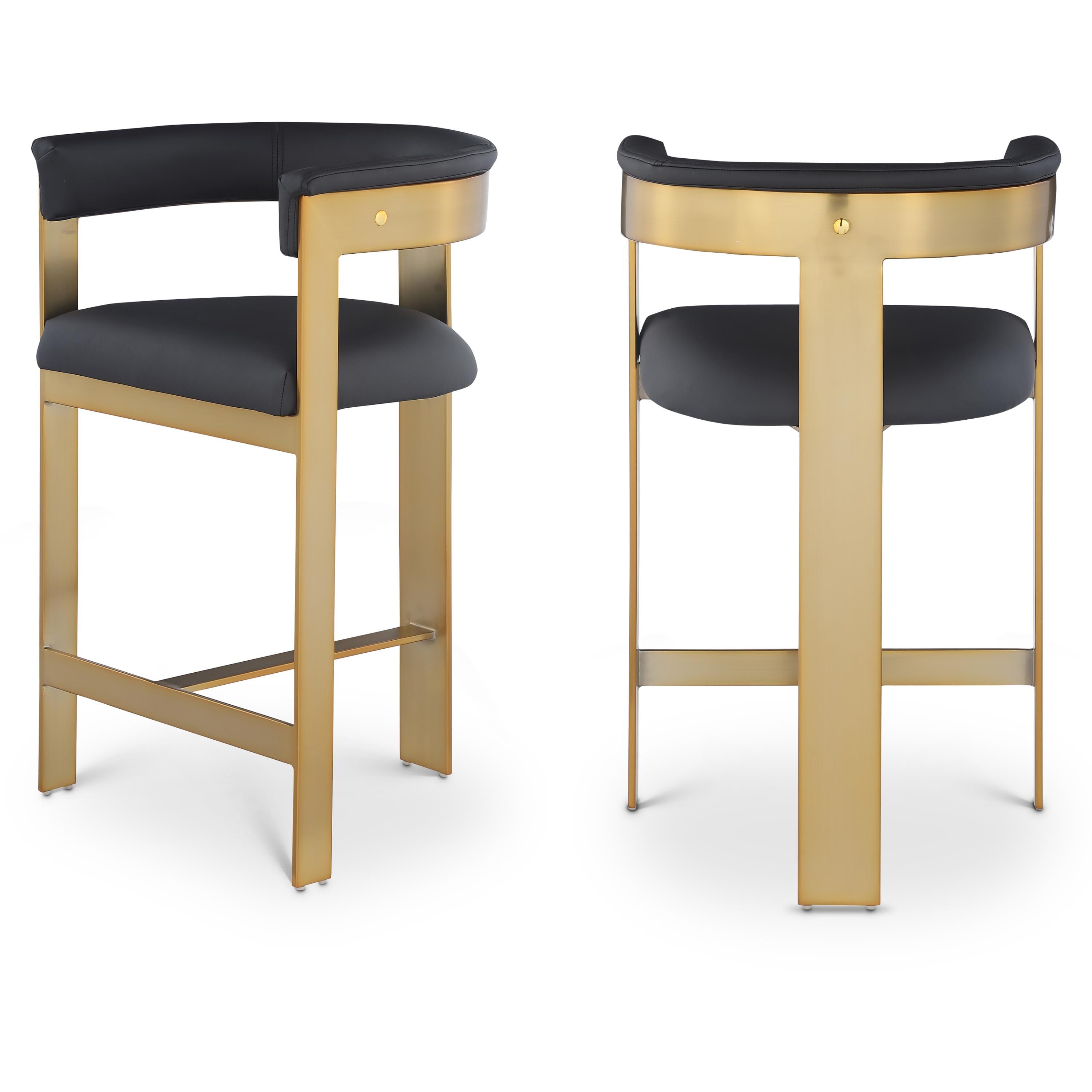 Meridian Romeo Black Vegan Leather Counter Stool