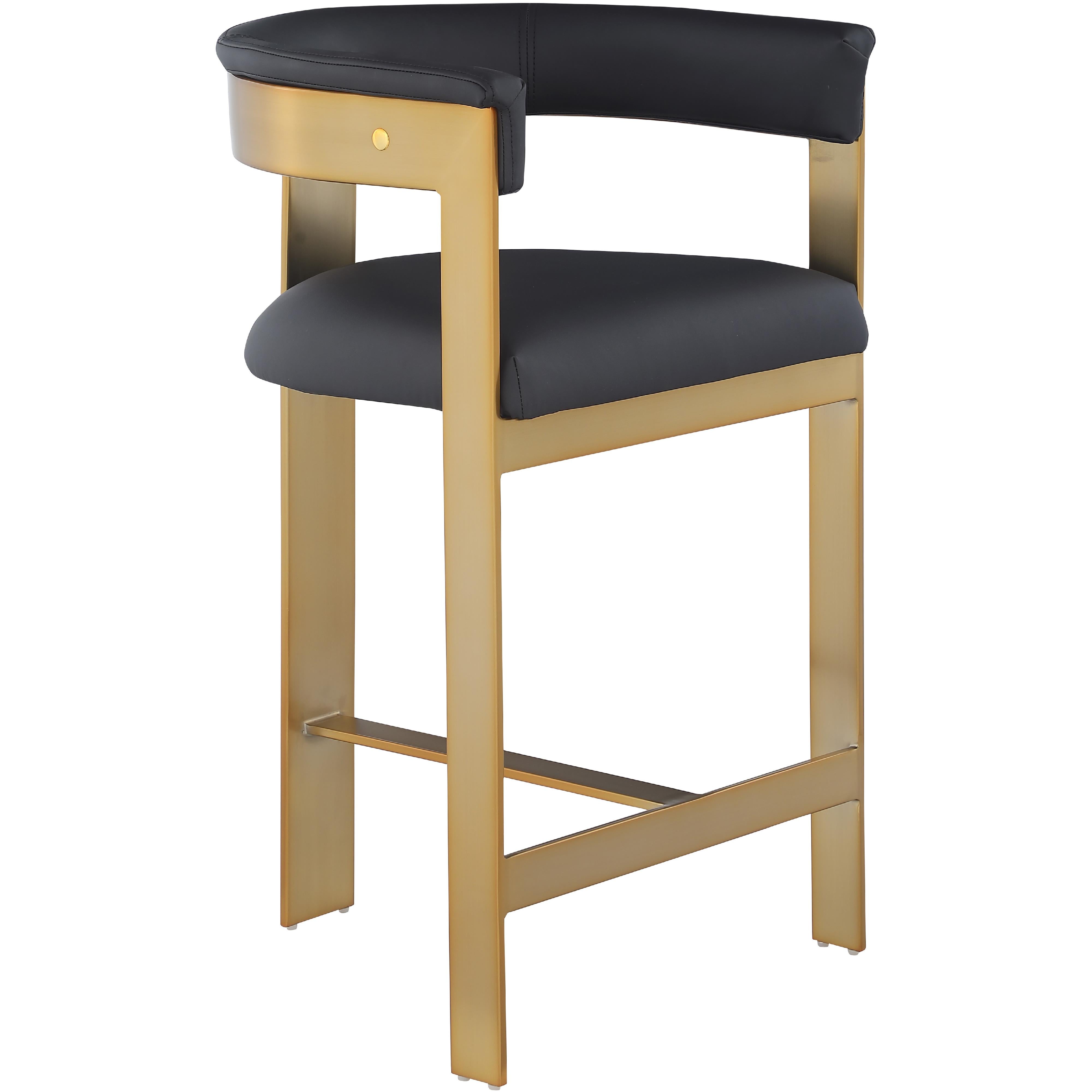 Meridian Romeo Black Vegan Leather Counter Stool