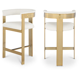 Meridian Romeo Cream Vegan Leather Counter Stool