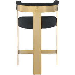 Meridian Romeo Black Boucle Fabric Counter Stool