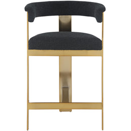 Meridian Romeo Black Boucle Fabric Counter Stool