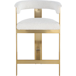 Meridian Romeo Cream Boucle Fabric Counter Stool