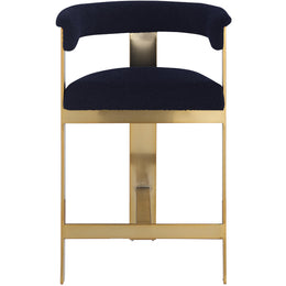 Meridian Romeo Navy Boucle Fabric Counter Stool
