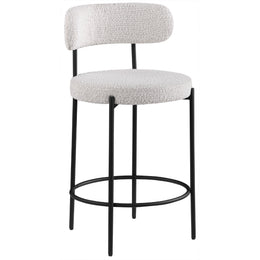 Meridian Beacon Cream Boucle Fabric Stool