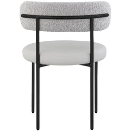 Meridian Beacon Taupe Vegan Leather and Boucle Fabric Dining Chair