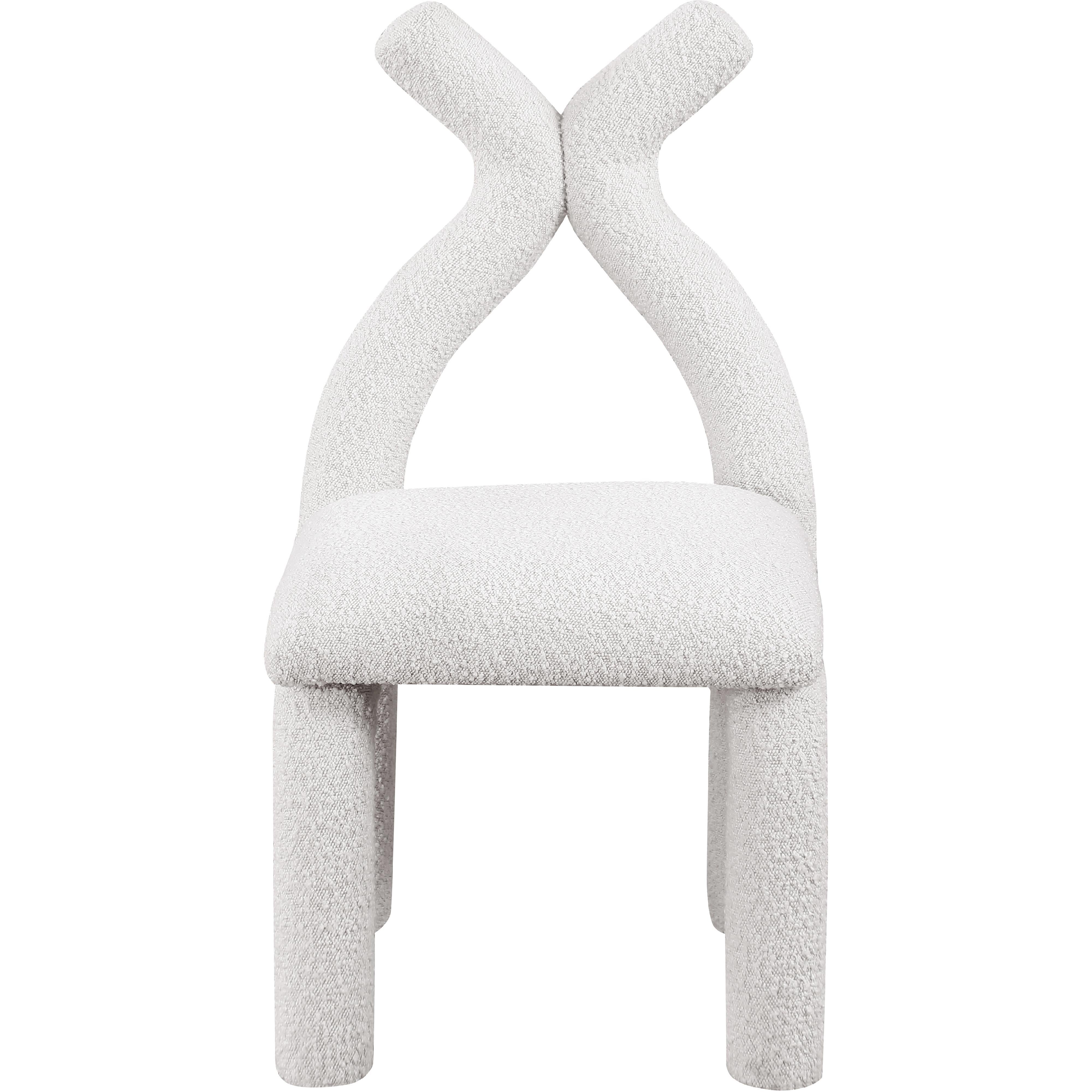 Meridian Xena Cream Boucle Fabric Accent/Dining Chair