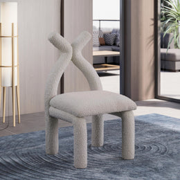 Meridian Xena Taupe Boucle Fabric Accent/Dining Chair