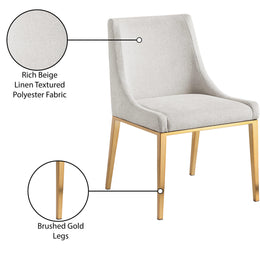 Meridian Haines Beige Polyester Fabric Dining Chair