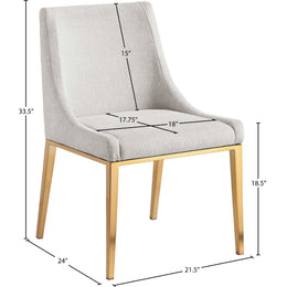 Meridian Haines Beige Polyester Fabric Dining Chair