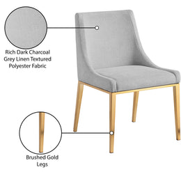 Meridian Haines Grey Polyester Fabric Dining Chair