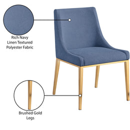 Meridian Haines Navy Polyester Fabric Dining Chair