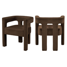 Meridian Athena Brown Velvet Dining Chair