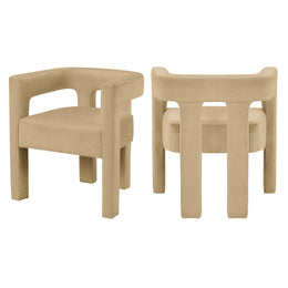 Meridian Athena Camel Velvet Dining Chair