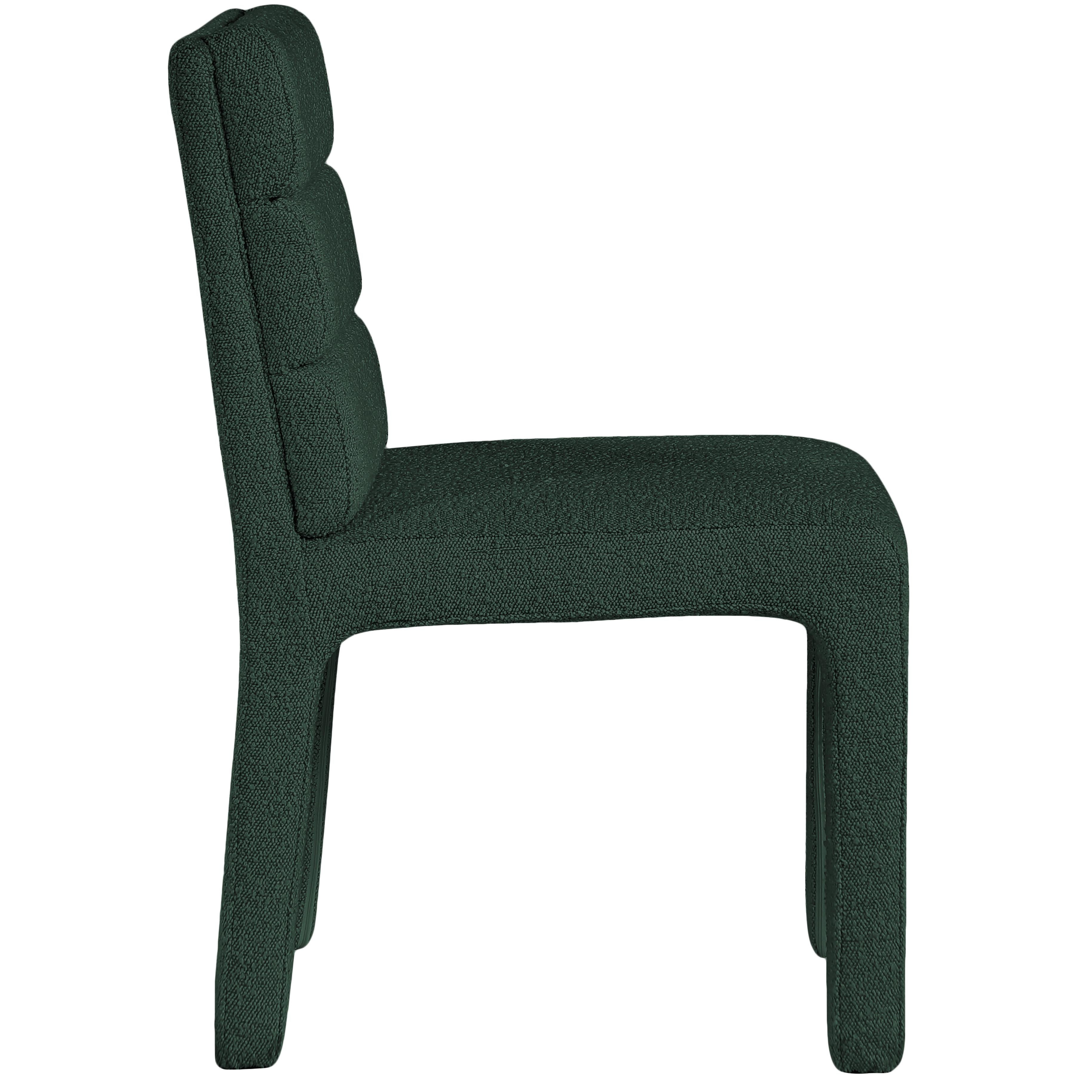 Meridian Kai Green Boucle Fabric Dining Chair