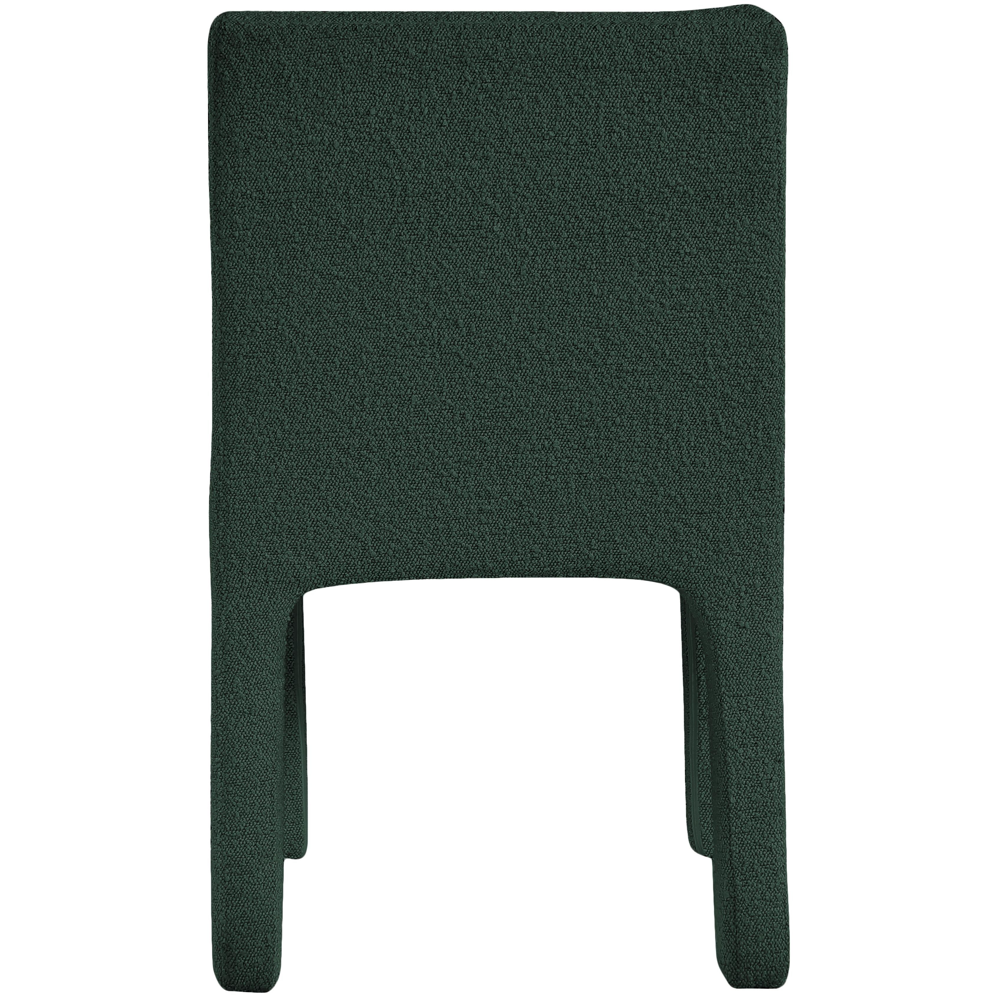 Meridian Kai Green Boucle Fabric Dining Chair