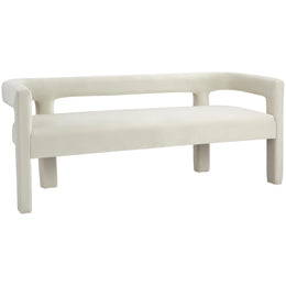 Meridian Athena Cream Velvet Bench