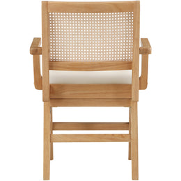 Meridian Abby Cream Vegan Leather Dining Arm Chair