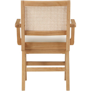 Meridian Abby Cream Vegan Leather Dining Arm Chair