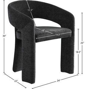 Meridian Rendition Black Plush Fabric Dining Chair