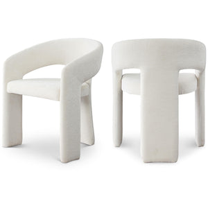 Meridian Rendition Cream Plush Fabric Dining Chair