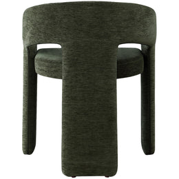 Meridian Rendition Green Plush Fabric Dining Chair