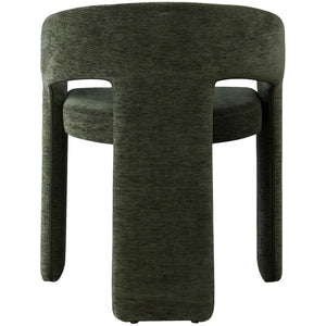 Meridian Rendition Green Plush Fabric Dining Chair