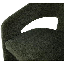 Meridian Rendition Green Plush Fabric Dining Chair