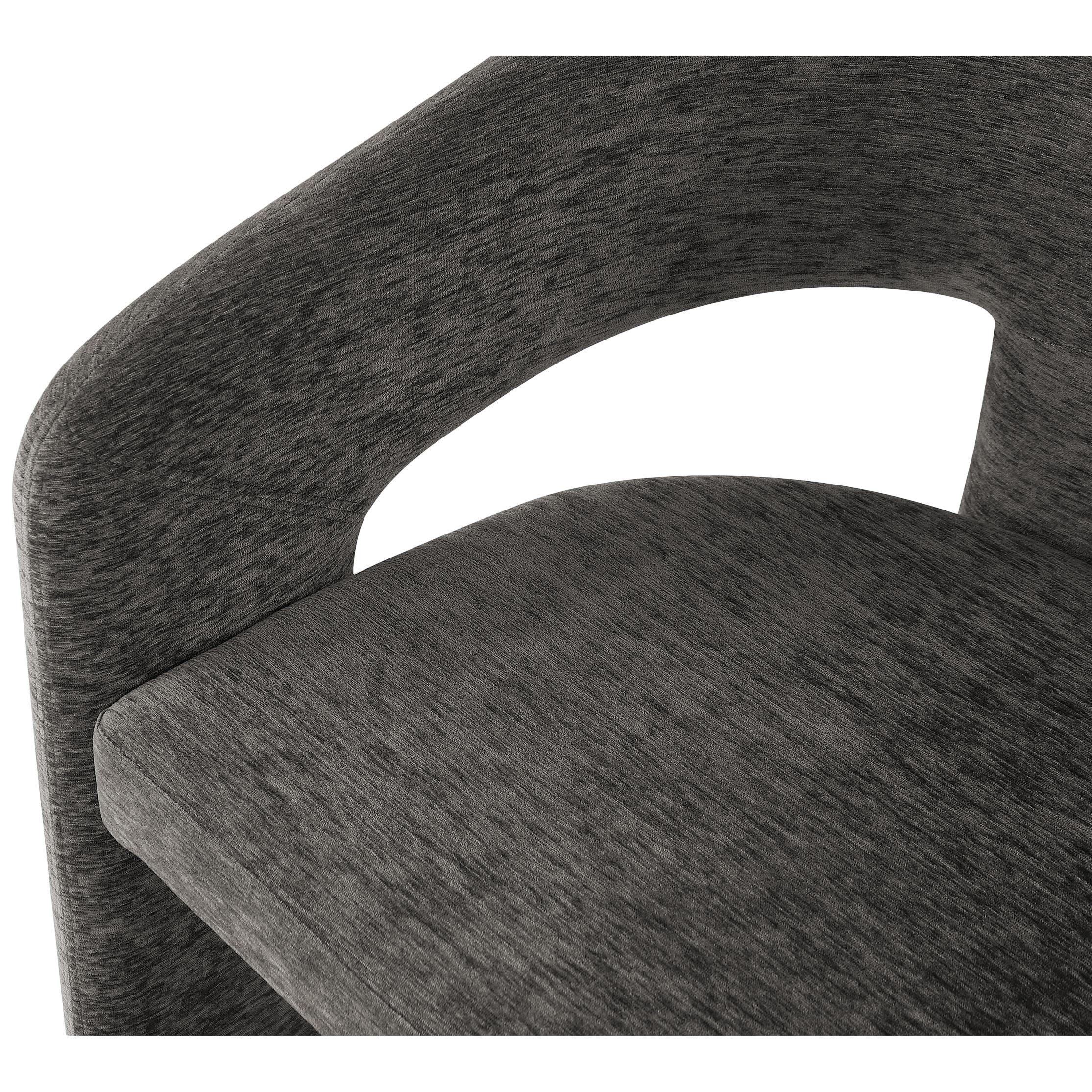 Meridian Rendition Grey Plush Fabric Dining Chair