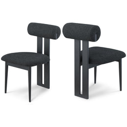 Meridian Dario Black Boucle Fabric Dining Chair