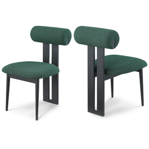 Meridian Dario Green Boucle Fabric Dining Chair