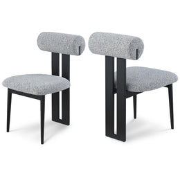 Meridian Dario Grey Boucle Fabric Dining Chair