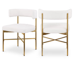 Meridian Rivage Cream Durable Linen Textured Fabric Dining Chair