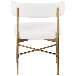 Meridian Rivage Cream Durable Linen Textured Fabric Dining Chair