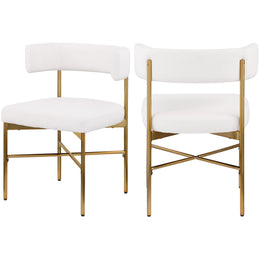 Meridian Rivage Cream Durable Linen Textured Fabric Dining Chair