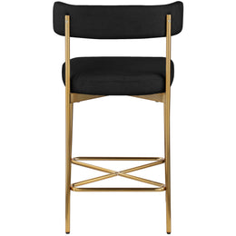 Meridian Rivage Black Durable Linen Textured Fabric Stool