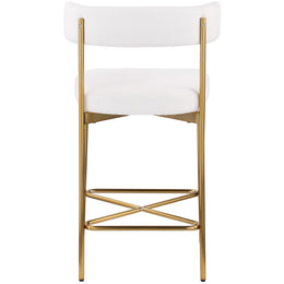 Meridian Rivage Cream Durable Linen Textured Fabric Stool
