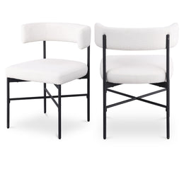 Meridian Rivage Cream Durable Linen Textured Fabric Dining Chair