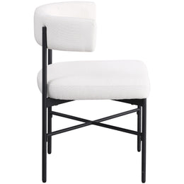 Meridian Rivage Cream Durable Linen Textured Fabric Dining Chair