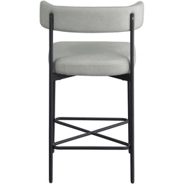 Meridian Rivage Light Grey Durable Linen Textured Fabric Stool