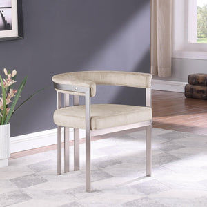 Meridian Marcello Beige Velvet Dining Chair